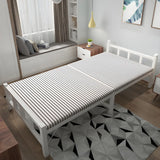 Metal White Twin Slat Bed with Headboard and Footboard Image - 2