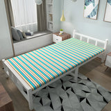 Metal White Twin Slat Bed with Headboard and Footboard Image - 4