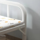 Metal White Twin Slat Bed with Headboard and Footboard Image - 8