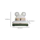 Mickey Upholstered Green Storage Panel Bed with Drawers #size