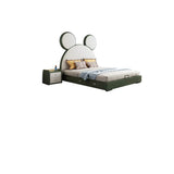 Mickey Upholstered Green Storage Panel Bed with Drawers Image - 6