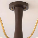 Mid-Century Brass White Glass Drum Chandelier  Image - 6