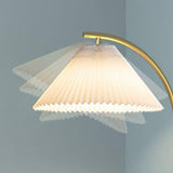 Mid-Century Cone Bedside Arc Floor Lamp with Storage Image - 13