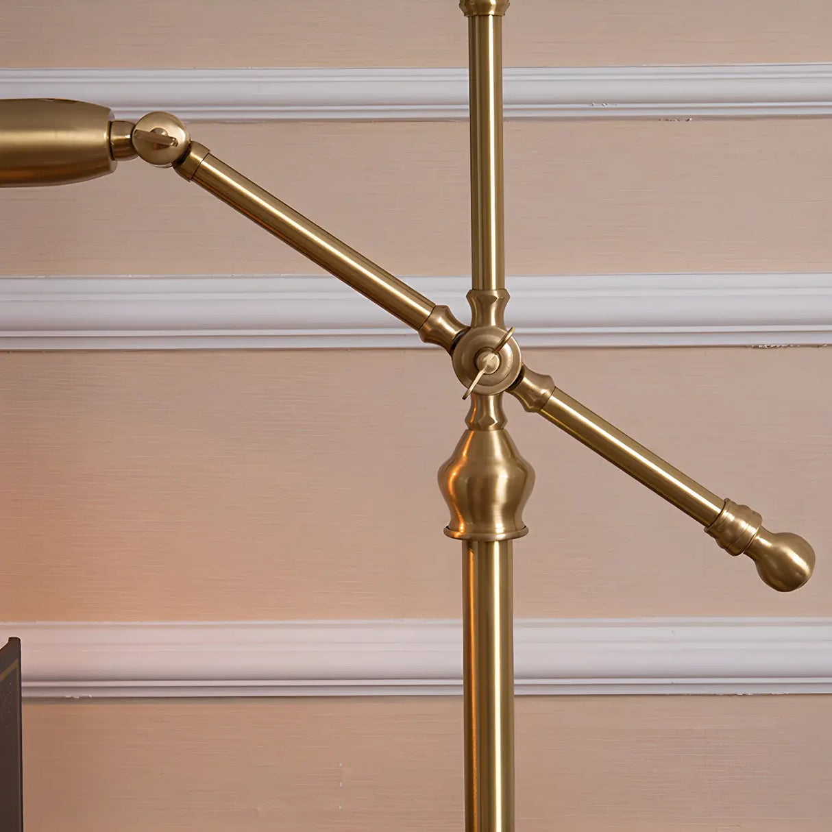 Mid-Century Gold Dome Balanced Arm Metal Table Lamp Image - 4