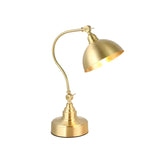 Mid-Century Gold Dome Balanced Arm Metal Table Lamp Image - 5