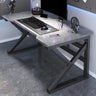 Mid-Century Modern Black Wood Cable Trestle Gaming Desk Image - 3