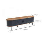 Mid-Century Modern Black Wood TV Stand with Cabinet #size