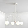 Mid-Century Modern Brass Globe Living Room Chandelier Image - 2