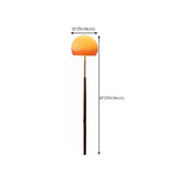 Mid-Century Modern Orange Amber Glass Dome Floor Lamp #size