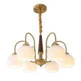 Mid Century White Bubble Ball 8-Light Dining Chandelier Image - 8