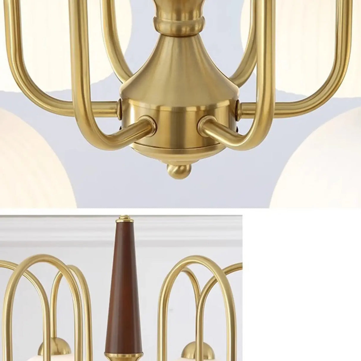 Mid Century White Bubble Ball 8-Light Dining Chandelier Image - 9