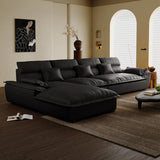 Milk Cocoa Leather L-Shape Left Corner Sectional Image - 11