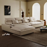 Milk Cocoa Leather L-Shape Left Corner Sectional Image - 5