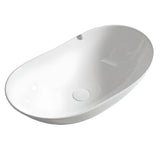 Milky Coffee Oval Ceramic Bathroom Vessel Sinks Image - 11