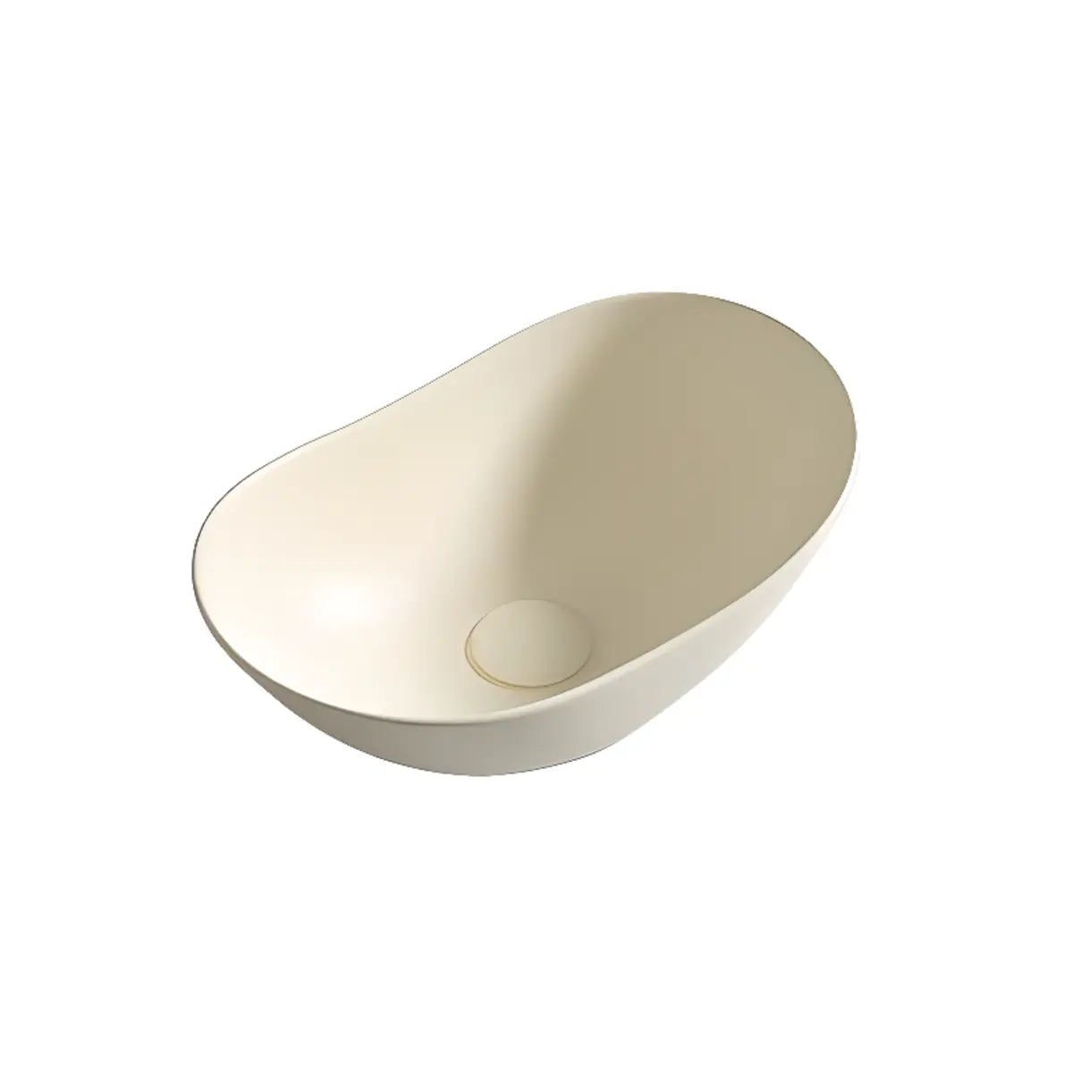 Milky Coffee Oval Ceramic Bathroom Vessel Sinks Image - 14