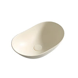 Milky Coffee Oval Ceramic Bathroom Vessel Sinks Image - 15