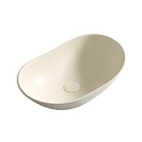 Milky Coffee Oval Ceramic Bathroom Vessel Sinks Image - 16