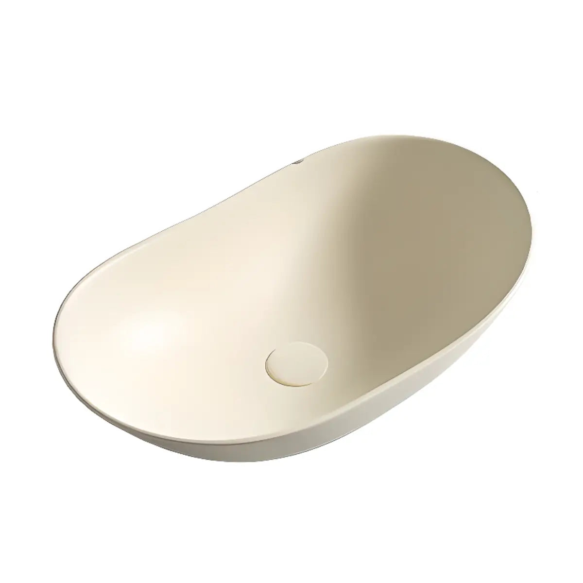 Milky Coffee Oval Ceramic Bathroom Vessel Sinks Image - 18