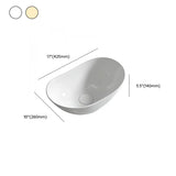 Milky Coffee Oval Ceramic Bathroom Vessel Sinks #size