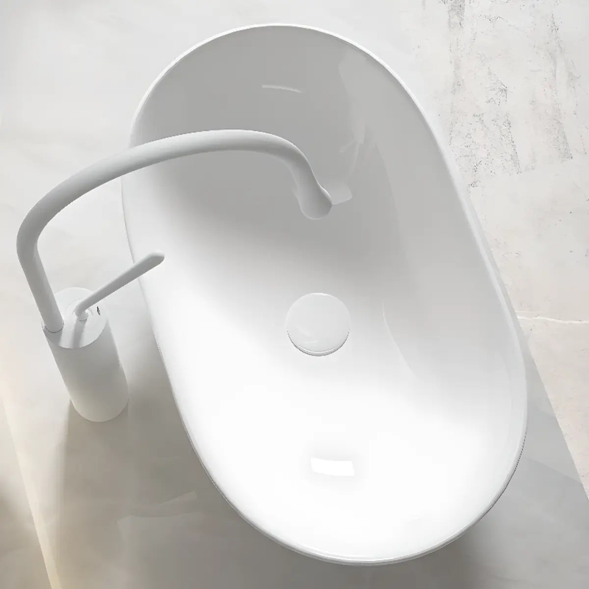 Milky Coffee Oval Ceramic Bathroom Vessel Sinks Image - 6