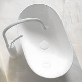 Milky Coffee Oval Ceramic Bathroom Vessel Sinks Image - 6