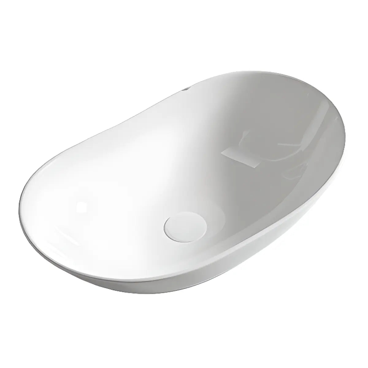 Milky Coffee Oval Ceramic Bathroom Vessel Sinks Image - 9