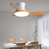 Mini 3 Blade Wood Dimming LED Ceiling Fan with Light Image - 1