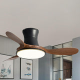 Mini 3 Blade Wood Dimming LED Ceiling Fan with Light Image - 12