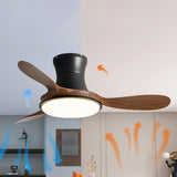 Mini 3 Blade Wood Dimming LED Ceiling Fan with Light Image - 15