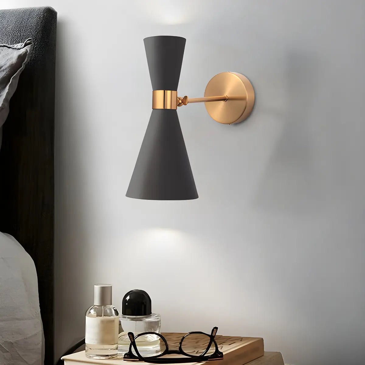 Mini Bedside Cone Hardwired Reading LED Wall Light Image - 1