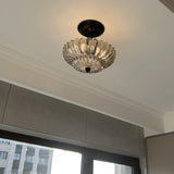 Mini Black Cognac Glass Semi-Flush Mount Ceiling Light Image - 3