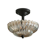 Mini Black Cognac Glass Semi-Flush Mount Ceiling Light Image - 5