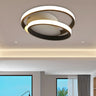 Mini Black Double-Ring LED Flush Mount Ceiling Light Image - 1