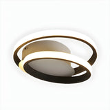 Mini Black Double-Ring LED Flush Mount Ceiling Light Image - 4