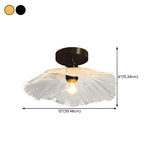 Mini Black Flower Clear Glass Semi-Flush Mount Light #size