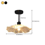 Mini Black Flower Clear Glass Semi-Flush Mount Light Image - 14