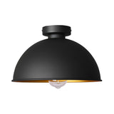 Mini Black Metallic Dome Flush Mount Ceiling Light Image - 4