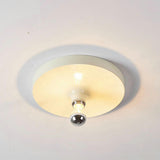 Mini Brown Round Bare Bulb Flush Mount Ceiling Light Image - 10