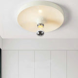 Mini Brown Round Bare Bulb Flush Mount Ceiling Light Image - 12