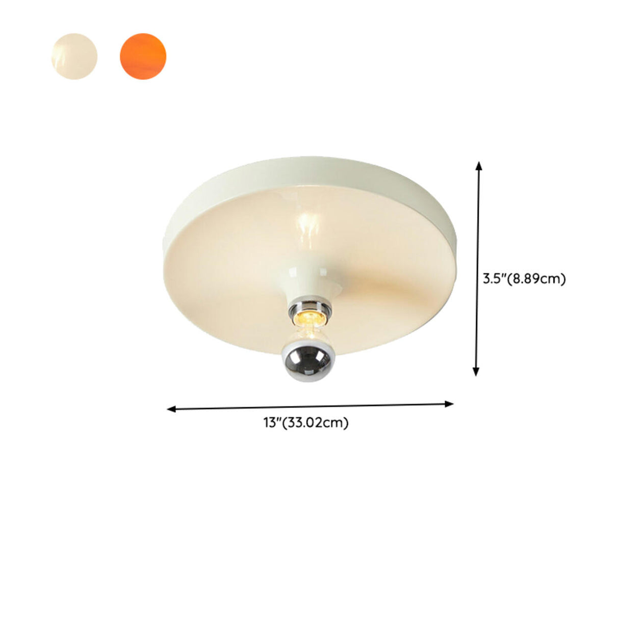 Mini Brown Round Bare Bulb Flush Mount Ceiling Light 