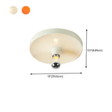 Mini Brown Round Bare Bulb Flush Mount Ceiling Light #size