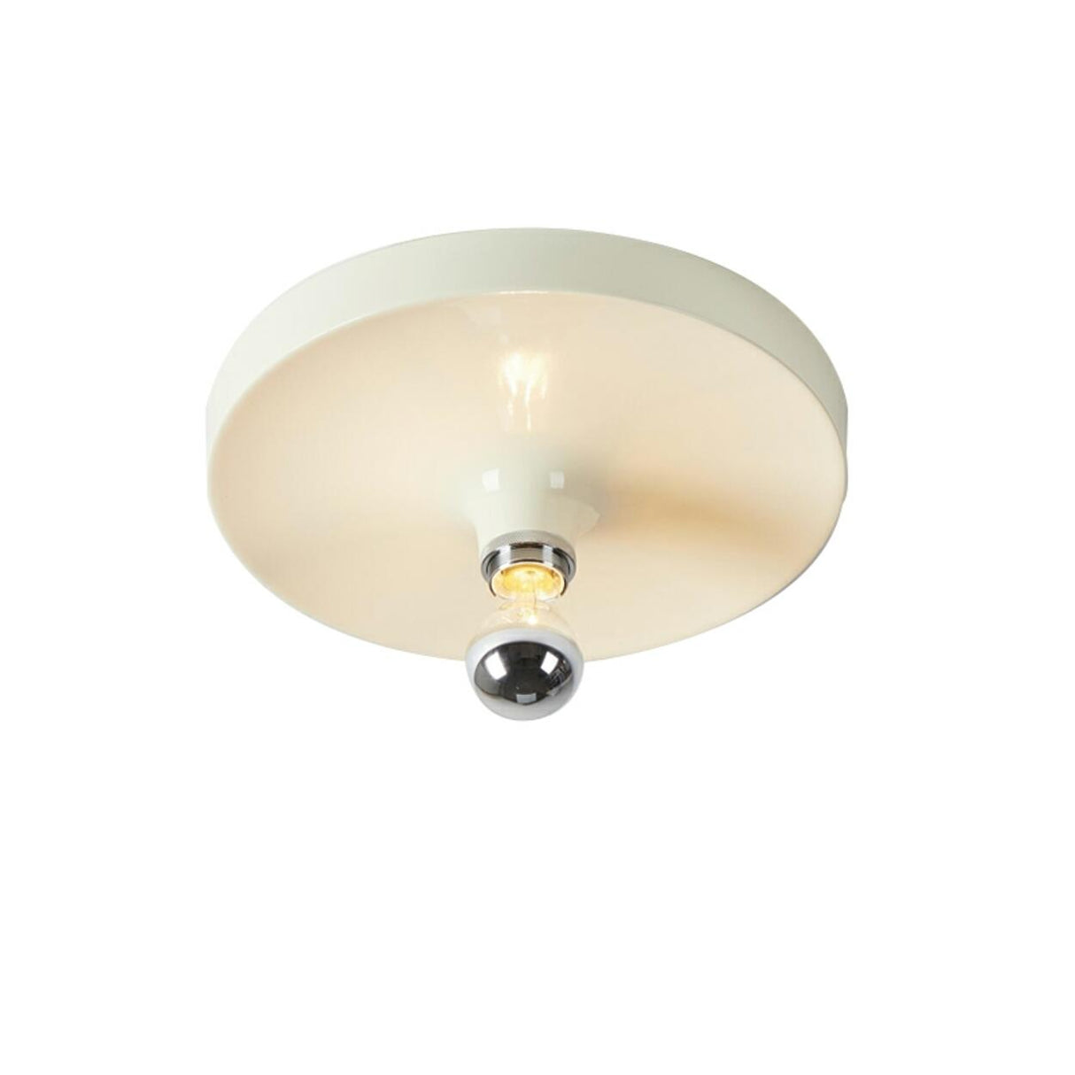 Mini Brown Round Bare Bulb Flush Mount Ceiling Light Image - 5