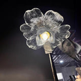 Mini Clear Glass Flower Semi-Flush Mount Ceiling Light Image - 1