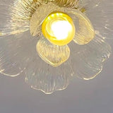 Mini Clear Glass Flower Semi-Flush Mount Ceiling Light Image - 8