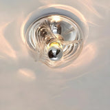 Mini Clear Glass Geometric LED Flush Mount Ceiling Light Image - 9