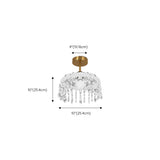 Mini Clear Glass Pendant Gold Semi-Flush Mount Light #size