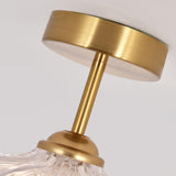 Mini Clear Glass Pendant Gold Semi-Flush Mount Light Image - 8