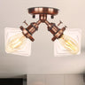 Mini Diamond Amber Glass Semi-Flush Mount Light 2-Light Image - 37