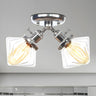 Mini Diamond Amber Glass Semi-Flush Mount Light 2-Light Image - 45