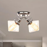 Mini Diamond Amber Glass Semi-Flush Mount Light 2-Light Image - 46